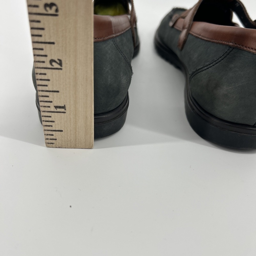 Hush Puppies Leather Loafers Shoes Women's 9 Brown Green T-Strap Casual VTG - Picture 8 of 12